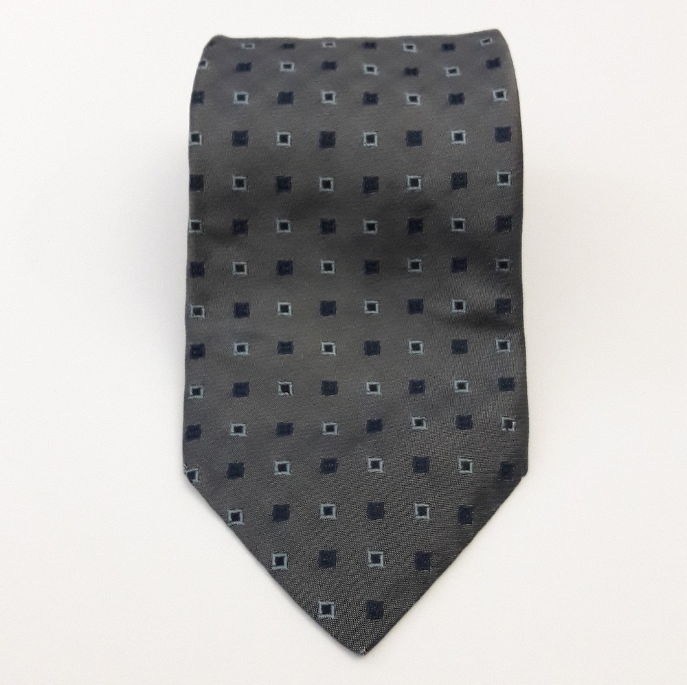 Nautica Men's Tie 100% Silk Gray Blue Necktie
